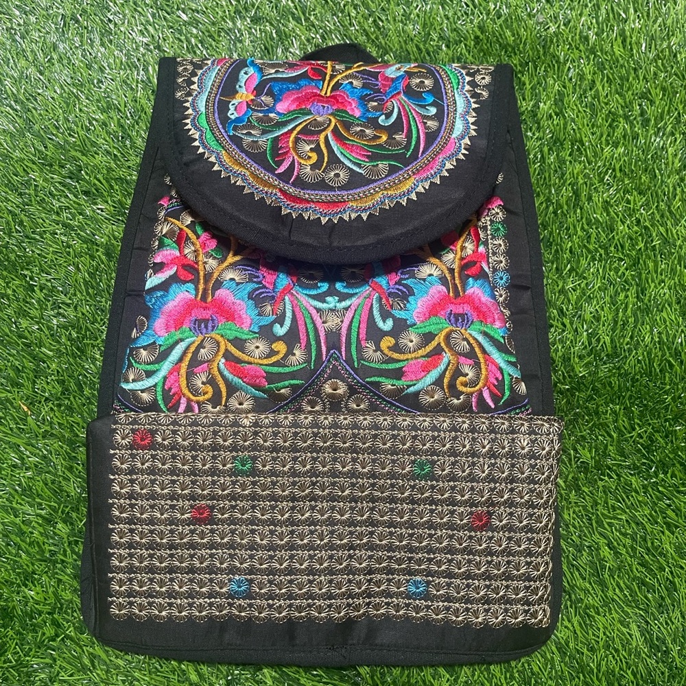 Colorful Embroidered Backpack